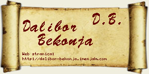 Dalibor Bekonja vizit kartica
